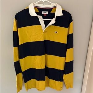 Tommy Hilfiger Yellow and Navy Long Sleeve Rugby